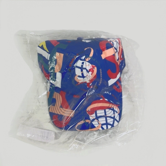 Staple NWT Men’s Streetwear Blue Red Orange Yellow Graphic Snap-Back Hat - Picture 7 of 7